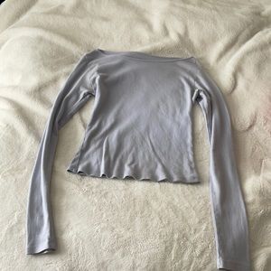 john galt blue long sleeve shirr